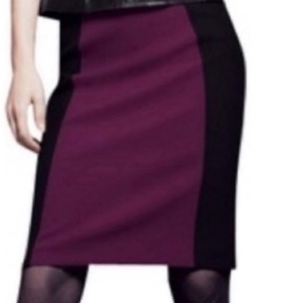 Halogen Grape Black Color Block Lined Pencil Skir… - image 1